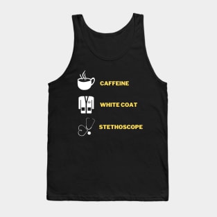 Caffeine white coat and a stethoscope Tank Top